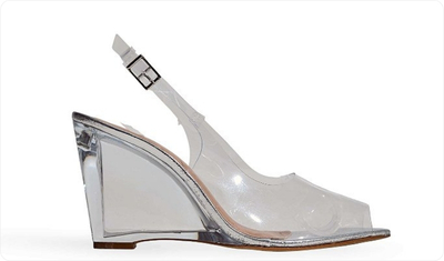 Scarpin Anabela Feminina Vinil Storm Prata