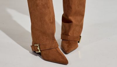 Look com Bota Cano Longo Zuna Marrom