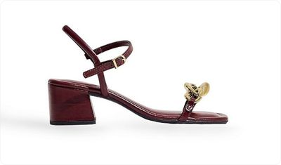 Sandália Feminina Salto Baixo Soraia Bordô