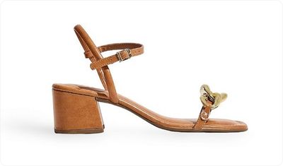 Sandália Feminina Salto Baixo Soraia Camel