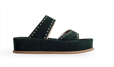 Flatform Feminina Camurça Taka Verde