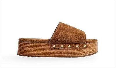 Tamanco Feminino Flatform Salto Madeira Ubud Camel