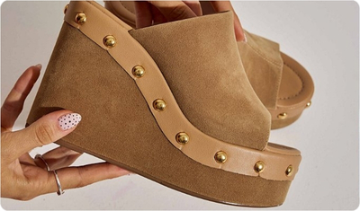 Tamanco Feminino Camurça Zaira Bege