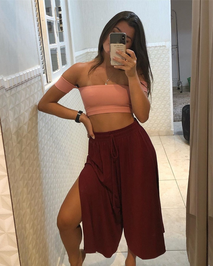 Calça pantacourt hotsell com fenda