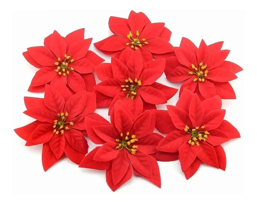 Kit 6 Buquê Flor De Natal Vermelha Bico De Papagaio 30 Cm - Maravilhas da China - Tem tudo o que você imagina Kit 6 Buquê Flor De Natal Vermelha Bico De Papagaio 30 Cm - Maravilhas da China - Tem tudo o que você imagina