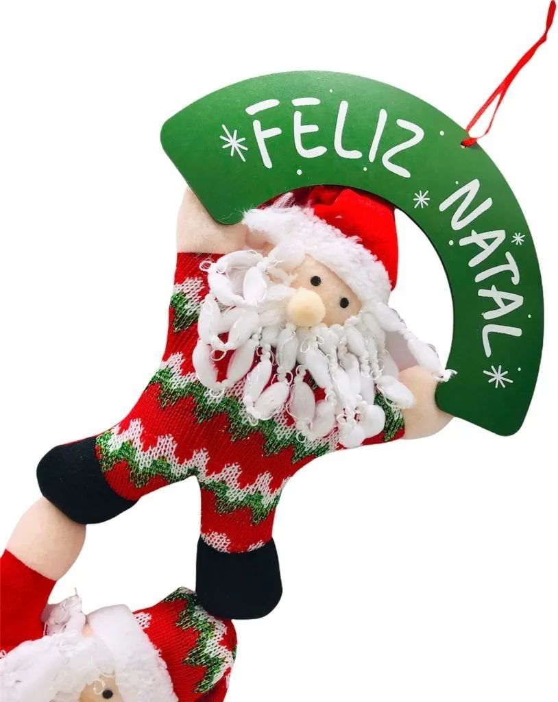 Trio De Placas Enfeite Natalino De Porta Ou Árvore De Natal Papai Noel Hou  Hou