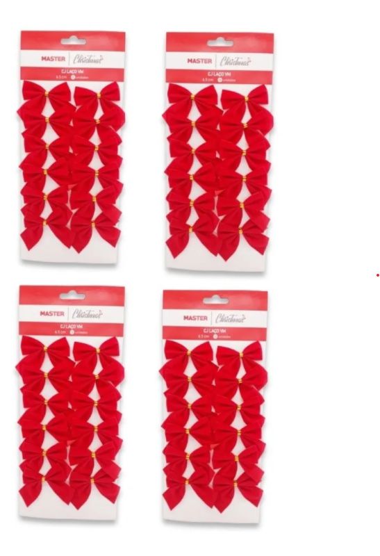 Kit Com 960 Laços Vermelhos Enfeite De Árvore De Natal 6,5cm - Maravilhas da China - Tem tudo o que você imagina Kit Com 960 Laços Vermelhos Enfeite De Árvore De Natal 6,5cm - Maravilhas da China - Tem tudo o que você imagina
