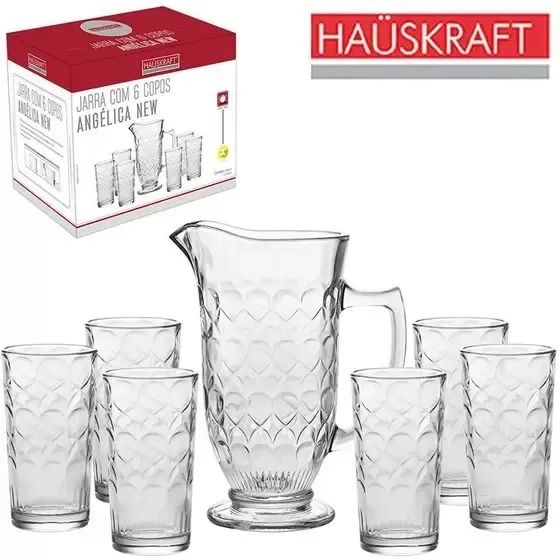 Jogo de Copos 300ml c/ Jarra 1L 07 Pçs - Haüskraft - nivalmix