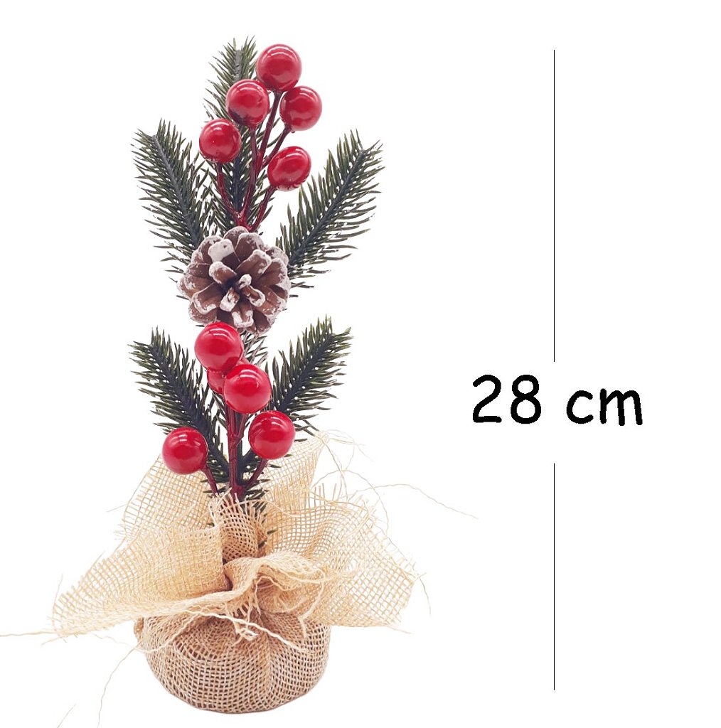 Flor De Natal Enfeite De Mesa Cerejinha Pinha Saco De Estopa - Maravilhas  da China - Tem tudo o que você imagina