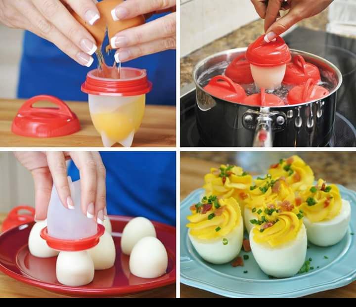 Jogo Com 4 Formas Para Cozinhar Ovos Magic Egg Em Silicone