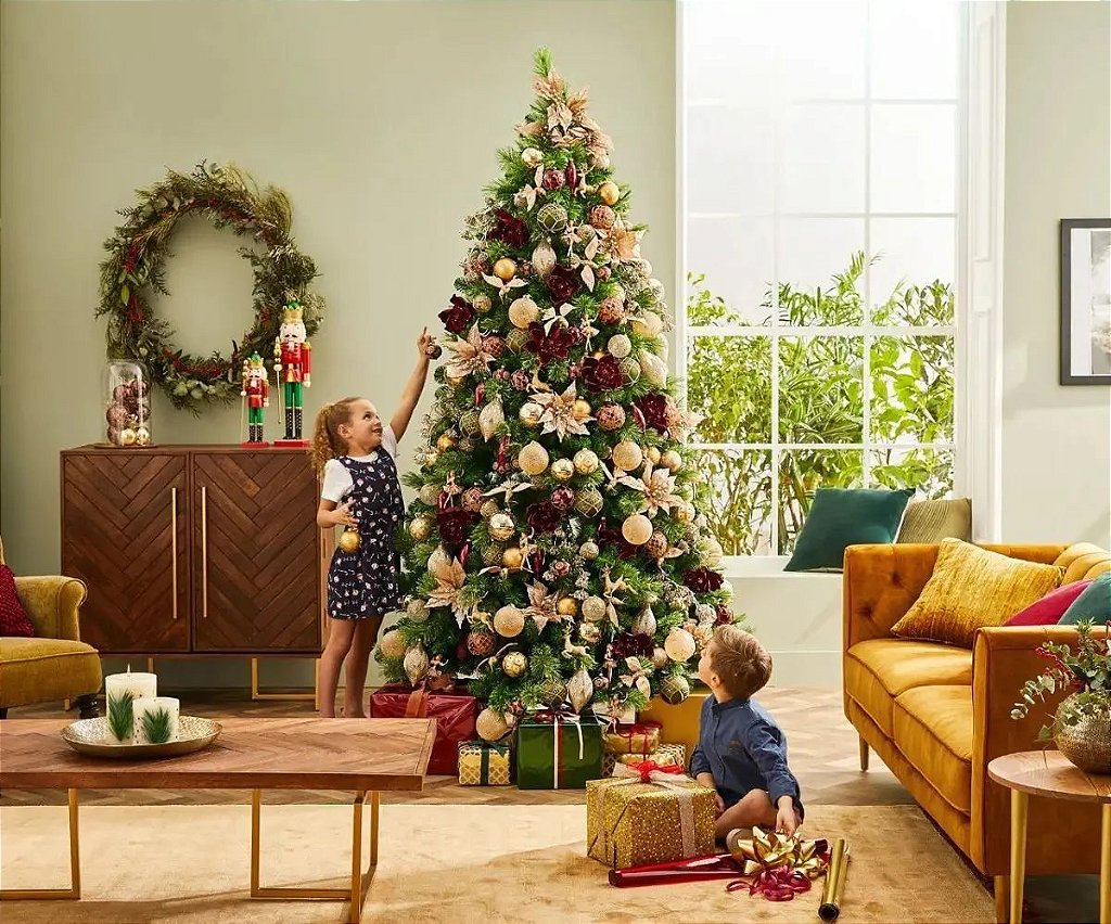 Arvore De Natal 1,80 M 200 Galhos Pinheiro Verde Cheia Luxo