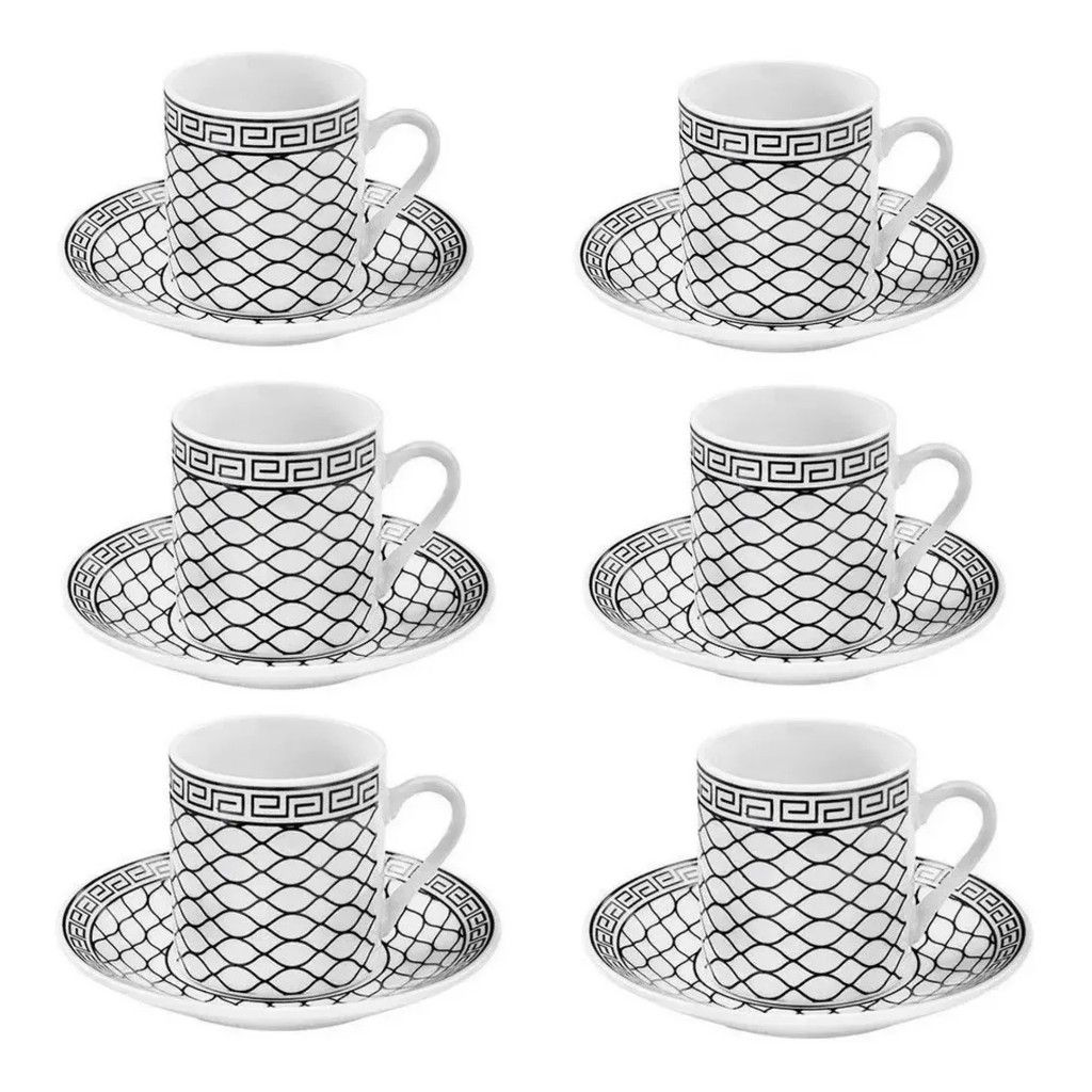 Jogo De Xícaras Para Chá Café Grande 160 Ml 12 Peças Fina Porcelana  Hauskraft Cor Vermelho - Maravilhas da China - Tem tudo o que você imagina