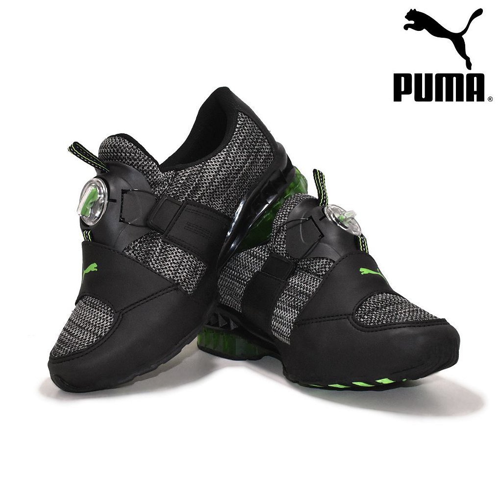 puma disk preto e verde