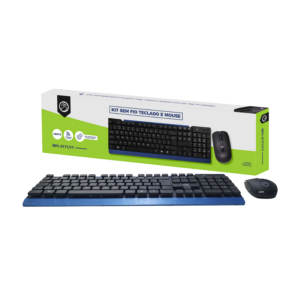 KIT SEM FIO TECLADO E MOUSE BRAZILPC BPC-5271/17 - Brazil PC
