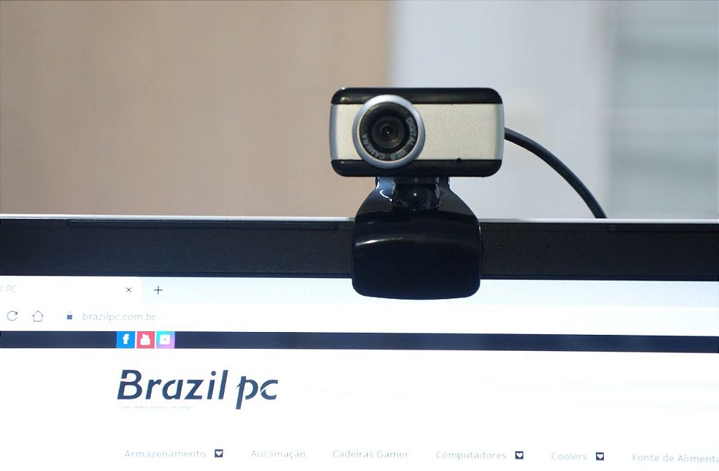 WEBCAM BRAZILPC V4 COM MICROFONE PRETO/PRATA - Brazil PC