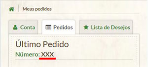 número do pedido
