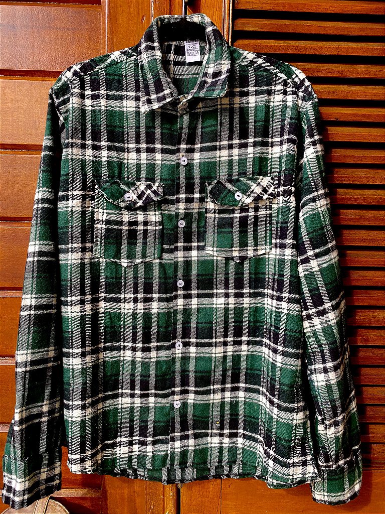 Camisa xadrez flanela verde e branco GG - luzdavillashop