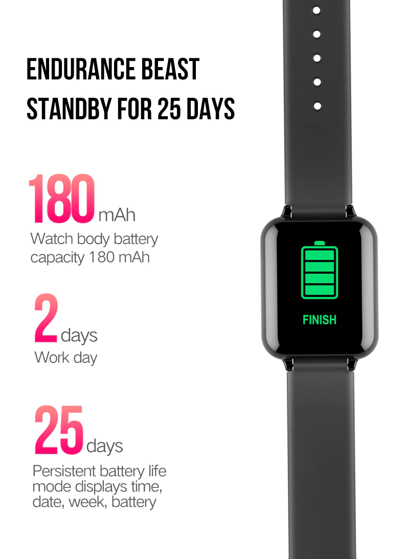 smartwatch b57 bateria