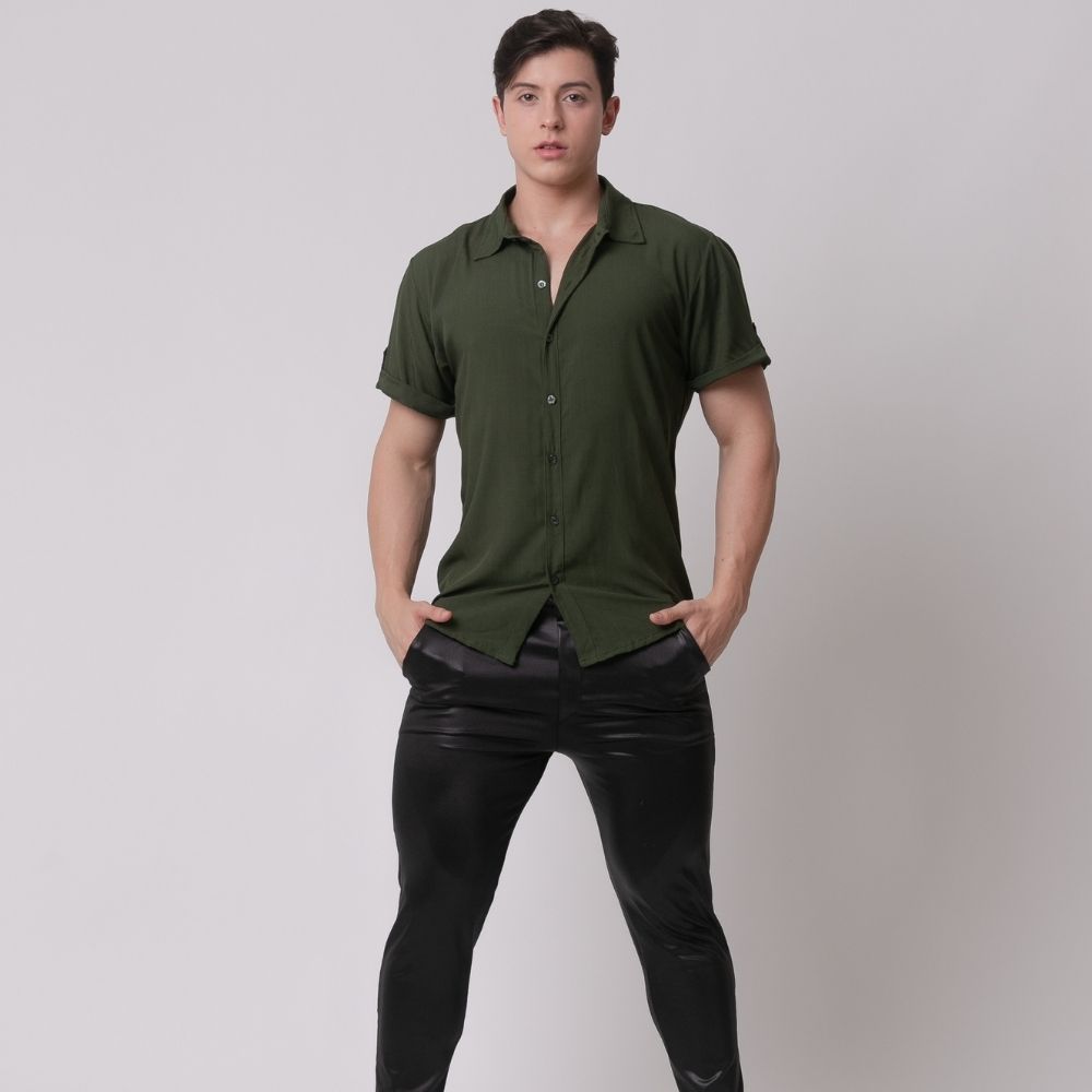 Camisa verde oliva sale