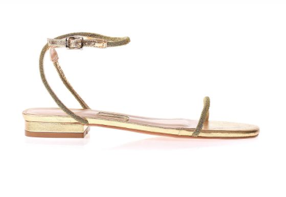 Uza - Flat Metalizado Dourado - Seu Sapato