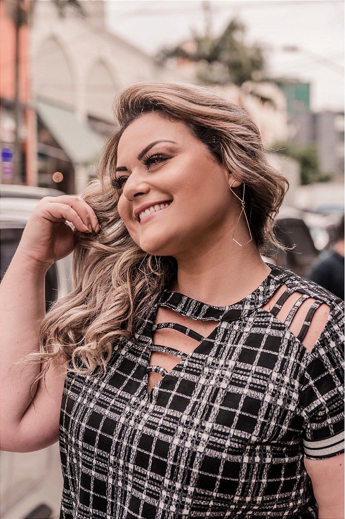blusas plus size xadrez
