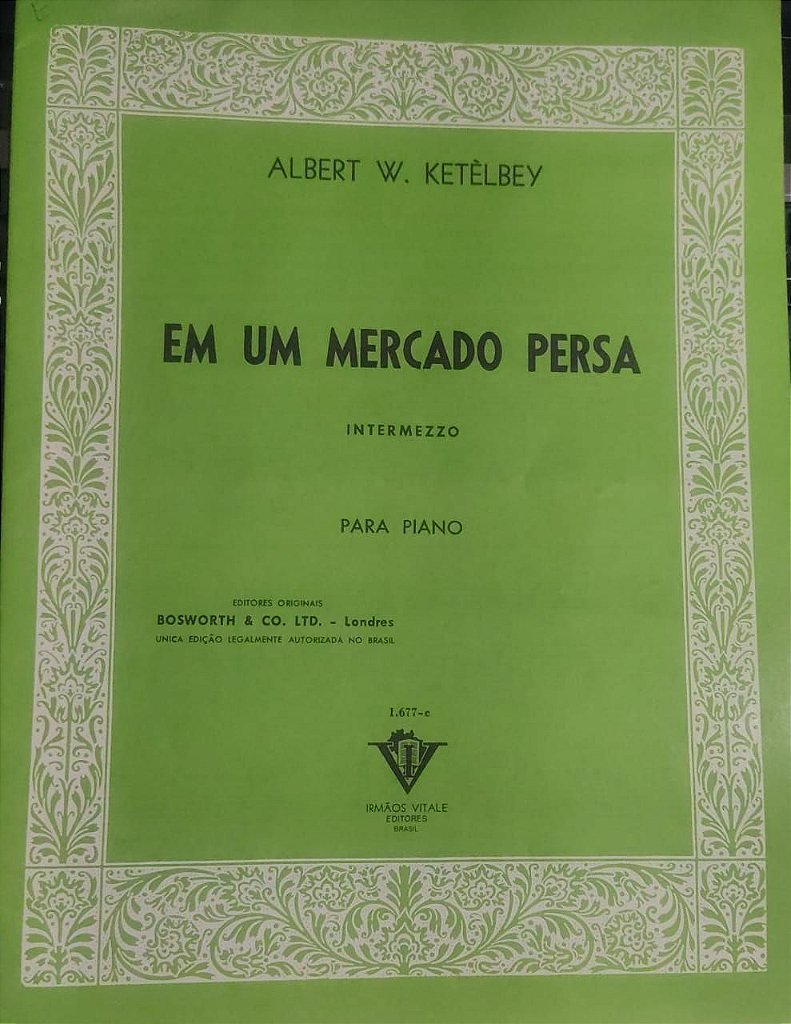 EM UM MERCADO PERSA - partitura para piano - Albert W. Ketelbey - Recanto  Musical