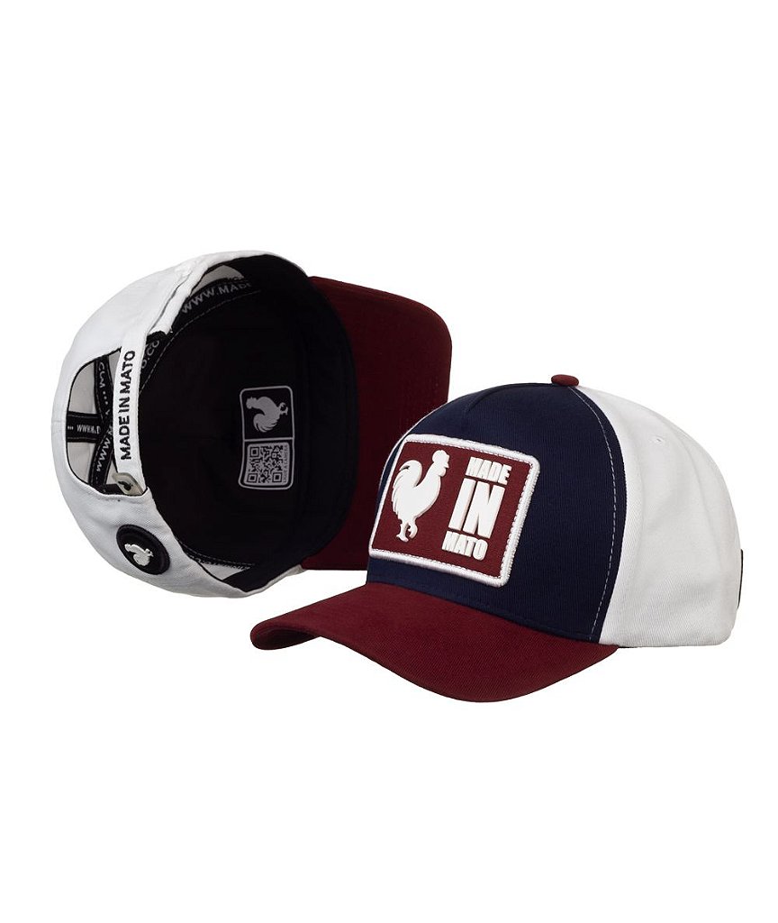 Bone Made in Mato Snapback Marinho e Branco - Made in Mato