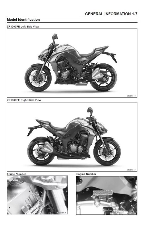 Manual De Serviço Da Kawasaki Z1000 E Z1000 Abs 2014 2015