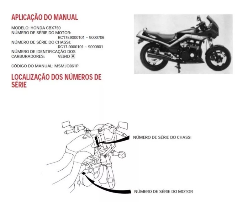 Manual De Serviço Honda CBX 750 TODOS OS ANOS E MODELOS - Mecanicando