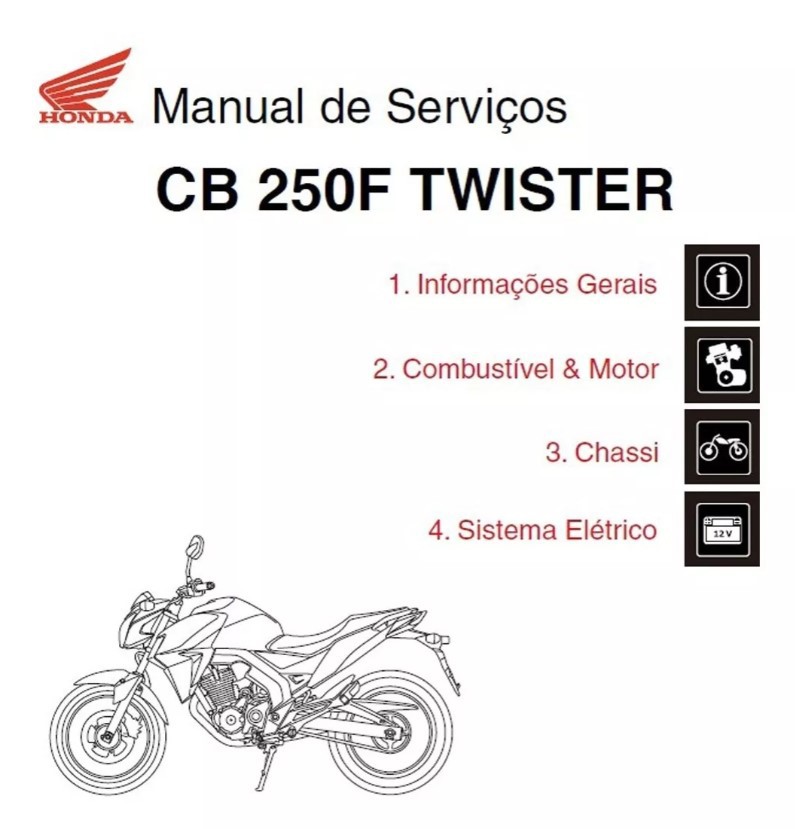 Manual De Serviço Honda Cb 250 F Twister 2016 - Mecanicando