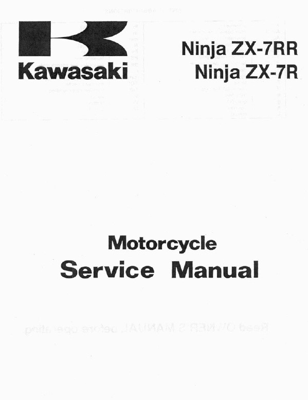 Manual De Serviço Da Kawasaki Ninja ZX-7R ZX 7 1996 a 2003
