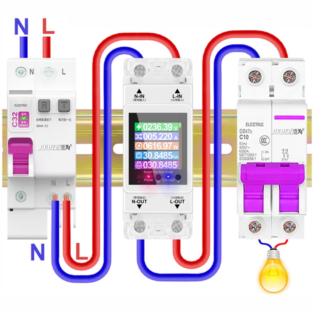 Disjuntor Monofásico AC85~265V Tuya AT2P 100a Wifi - Microcwb