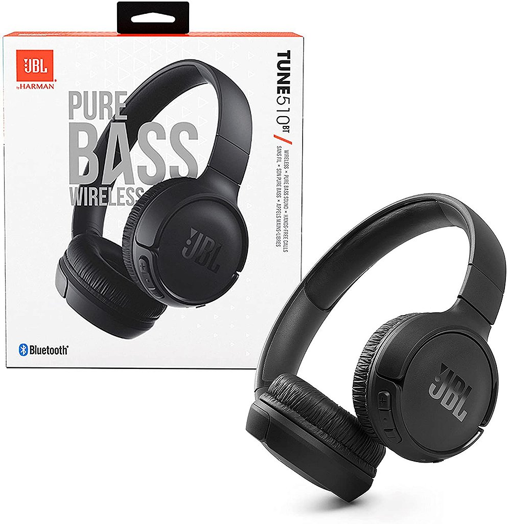 Fone De Ouvido Jbl Tune 510Bt Bluetooth Sem Fio Preto - Stock Shop /  StockCar Acessórios