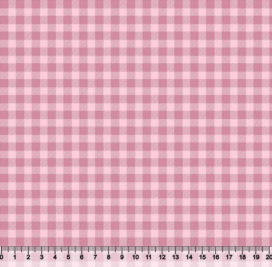 Tecido Tricoline Pink Xadrez Ref:1361