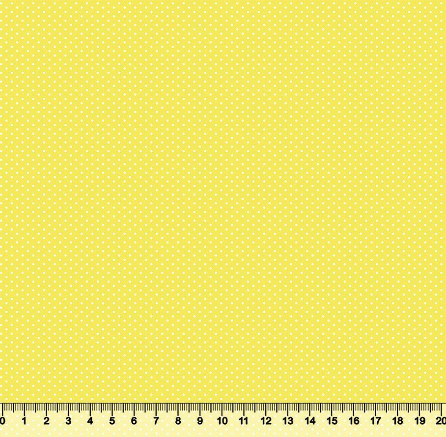 Tecido Tricoline Estampado Micro Poa Branco Fundo Amarelo Bebe - 50cm x  1,50mt - Loja Lider Tecidos