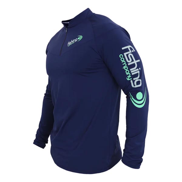 Camiseta Fishing co. Zíper ML com Proteção UV Marinho - PAPASIRI
